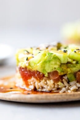 Ahi Tuna Poke Rice Stack