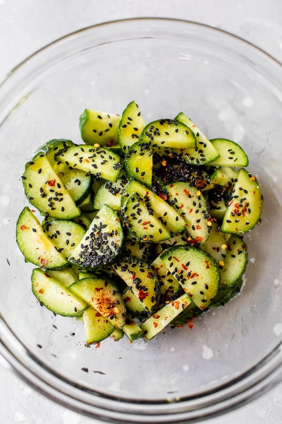 cucumber salad with sesame seeds