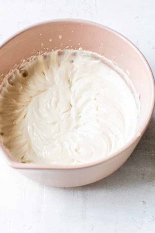 whipped cream in a bowl