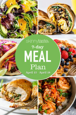 A free 7-day, flexible weight loss meal plan including breakfast, lunch and dinner and a shopping list. All recipes include calories and updated WW Smart Points.