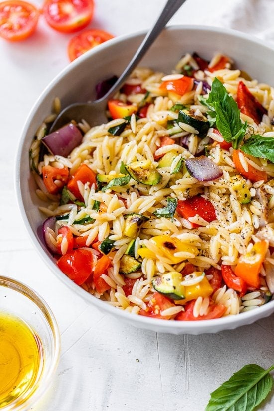 Grilled Vegetable Orzo Pasta Salad