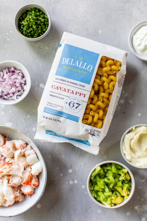ingredients for lobster roll pasta salad