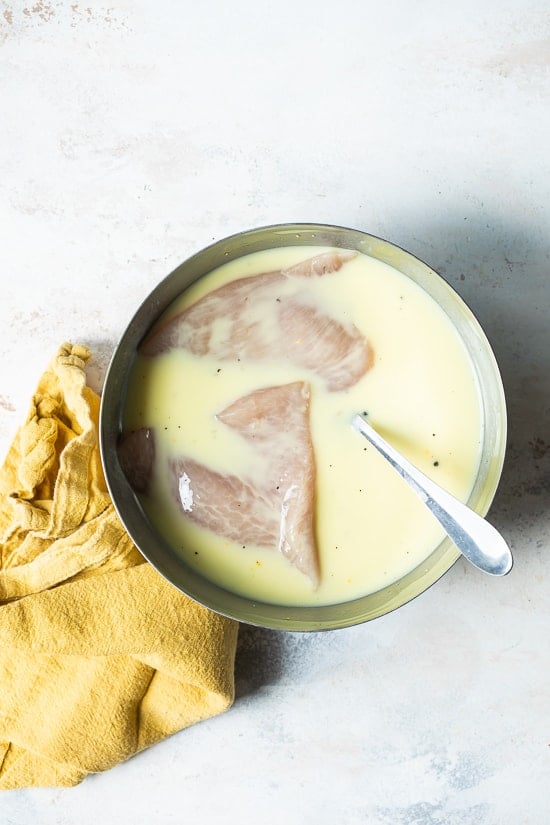 chicken brined in pickle juice and buttermilk