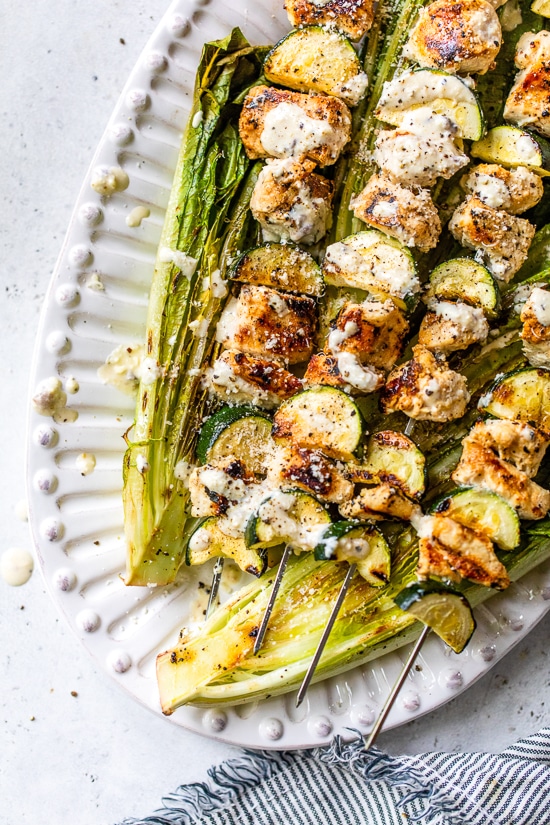 Grilled Chicken Caesar Skewers