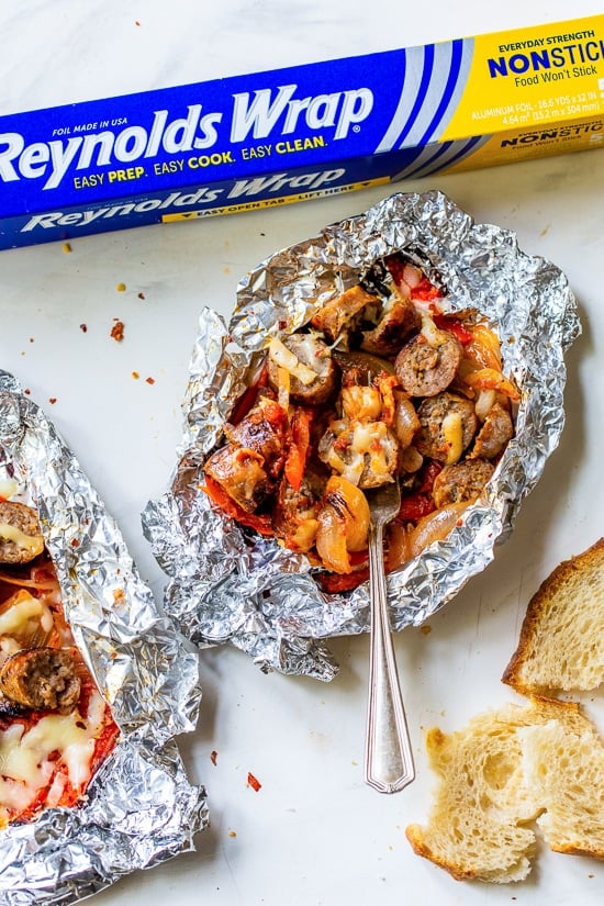 Foil Packet Sausage and Peppers