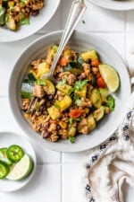 Ground Turkey Skillet with Zucchini, Corn, Black Beans and Tomato