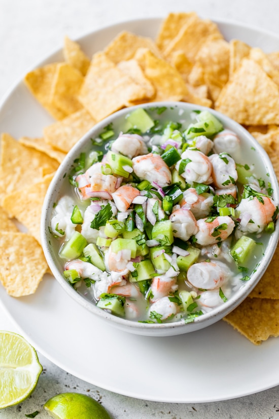 Shrimp Ceviche with chips