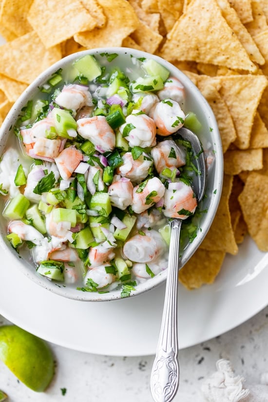 Shrimp Ceviche with chips
