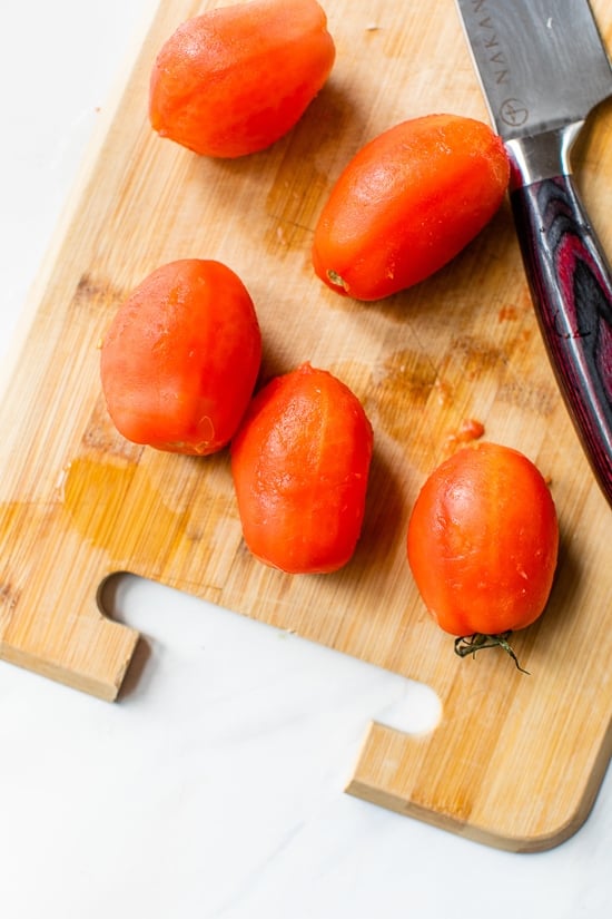Peel the tomatoes