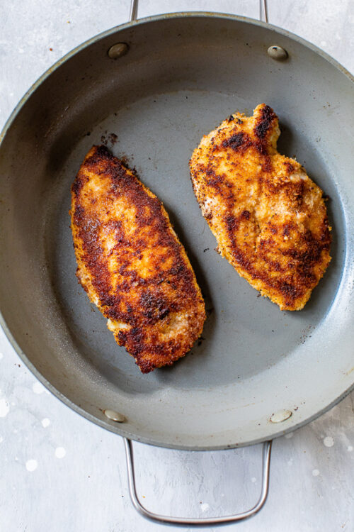 lightly pan fried chicken cutlets