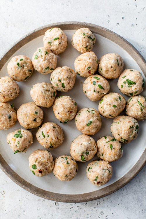 raw chicken meatballs