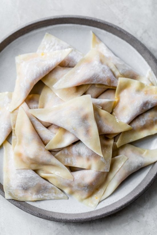 butternut squash raviolis made with wontons