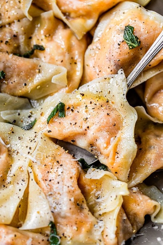 vegetarian raviolis made with butternut