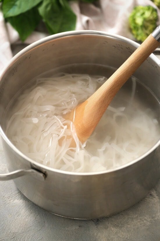 Soak the rice noodles according to package directions.
