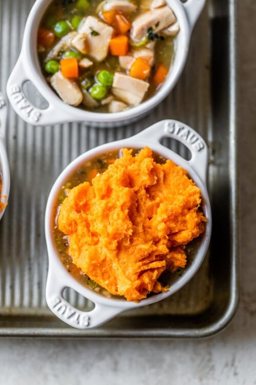 Turkey Pot Pie on ramekins