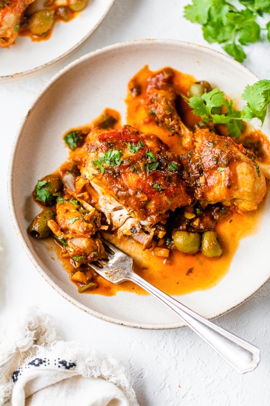 Latin chicken stew with olives