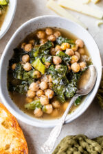 Escarole and Chickpea Soup with Garlic Toast
