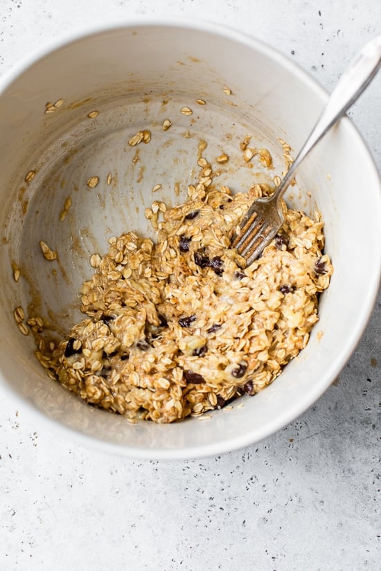 banana oat cookie batter