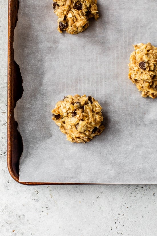 batter on cookie sheet