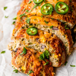 Turkey Meatloaf with beans, corn, enchilada sauce