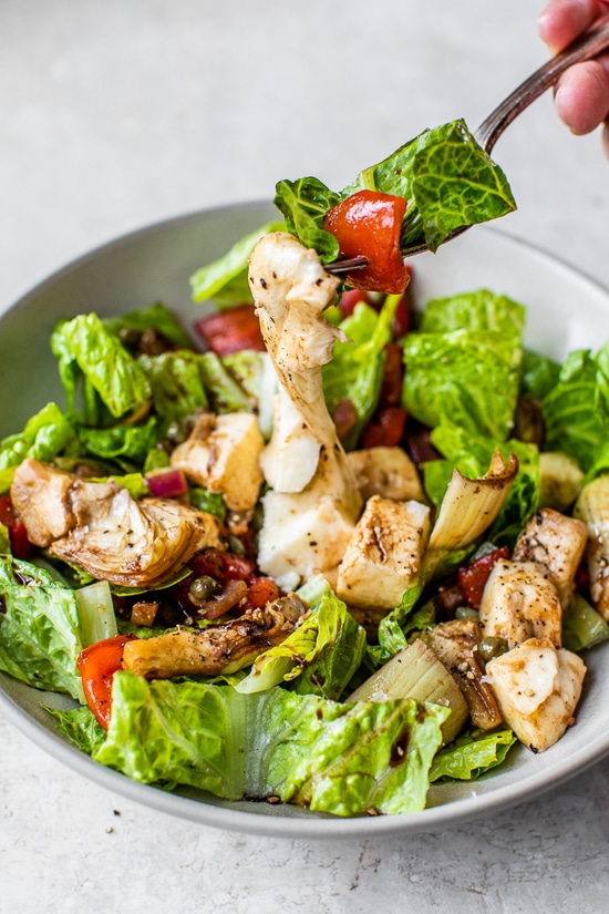 warm salad with fresh mozzarella