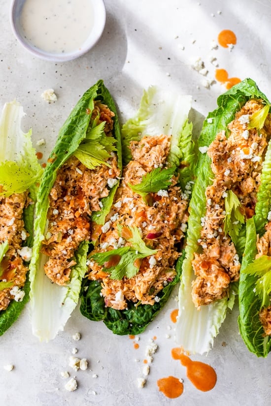 Buffalo Chicken Salad Lettuce Wraps