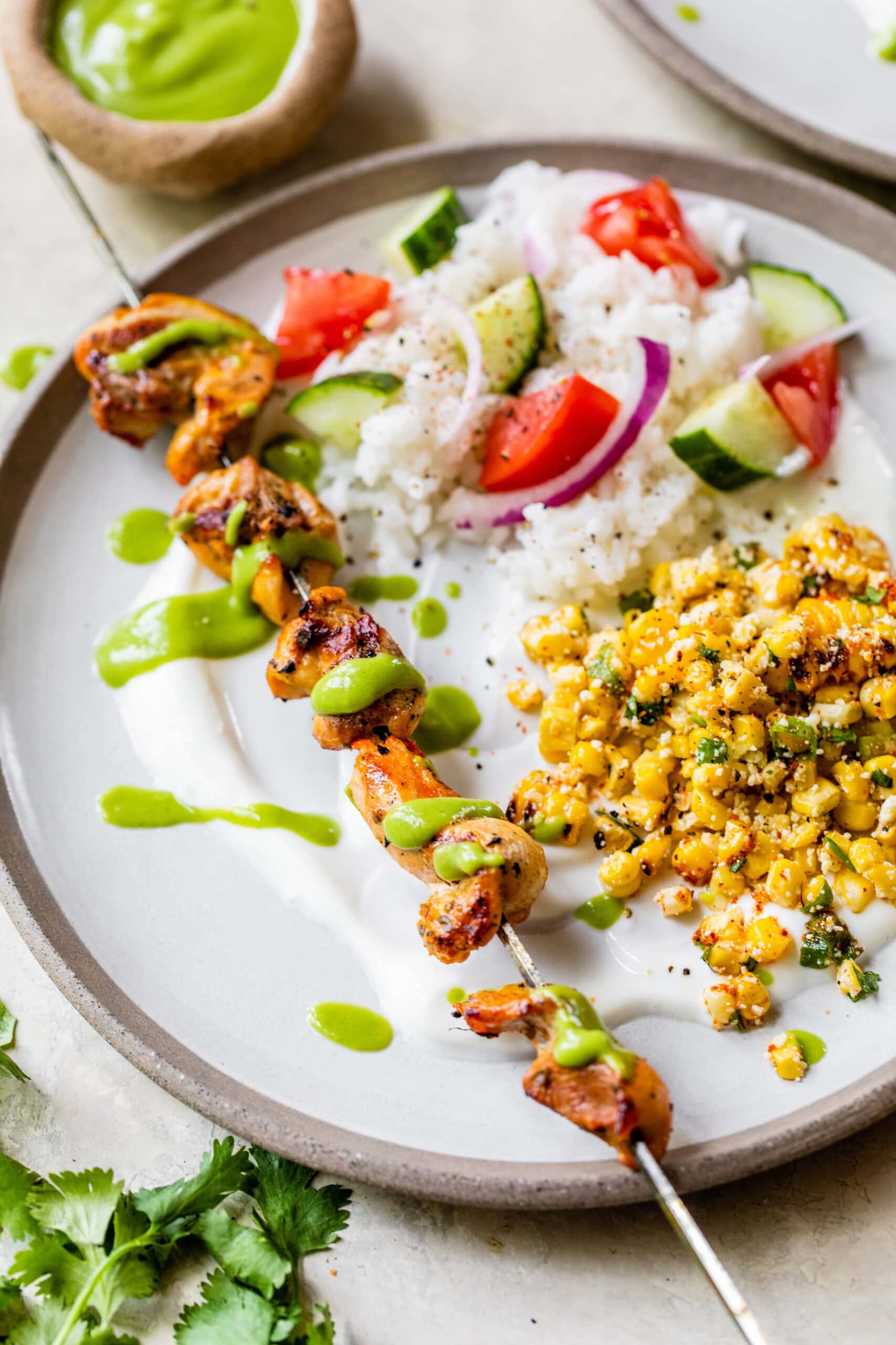 Peruvian Grilled Chicken with rice and veggies