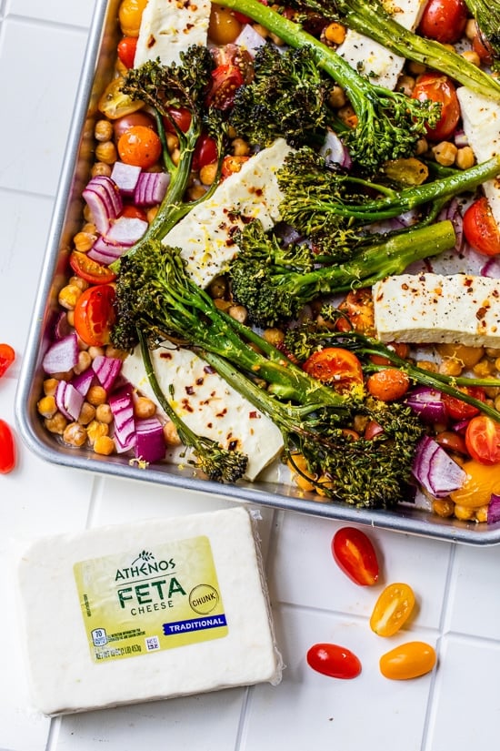 Sheet Pan Baked Feta with Chickpeas