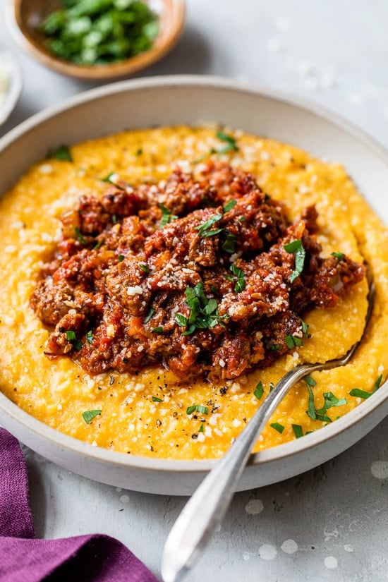 Pumpkin Polenta with Ragu