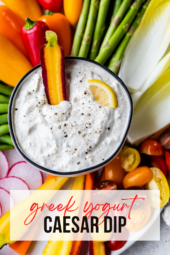colorful crudite platter and dip