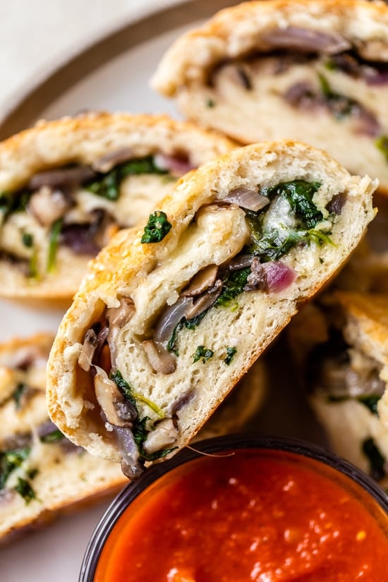 Mushroom and Spinach Stromboli