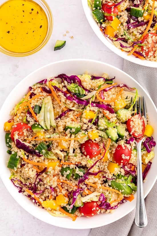 Rainbow Quinoa Salad with Lemon Dressing