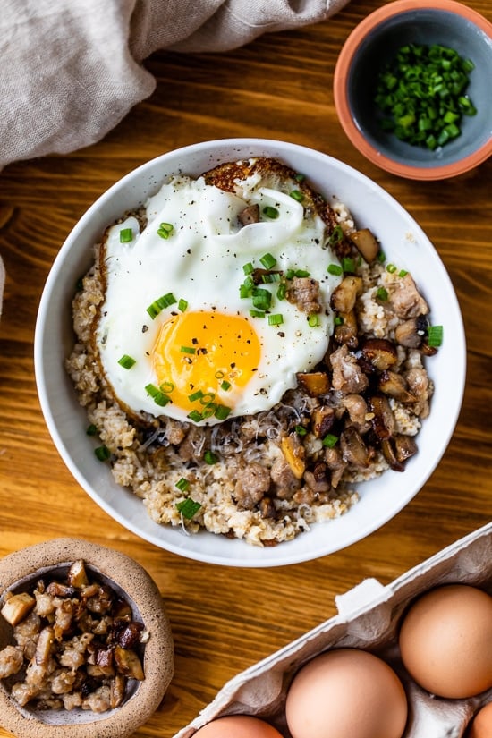 Savory Steel Cut Oatmeal with Egg