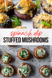 Spinach Dip Stuffed Mushrooms