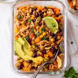 meal prep ground turkey sweet potatoes and black beans