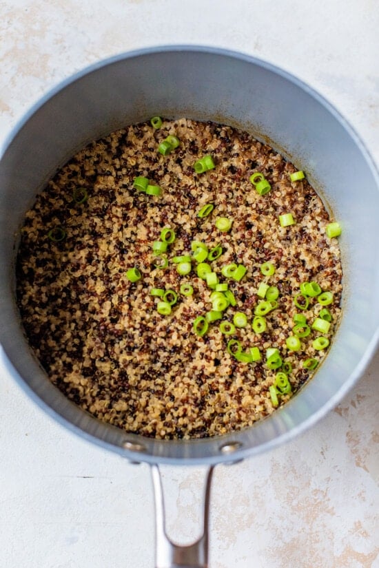 quinoa and scallions