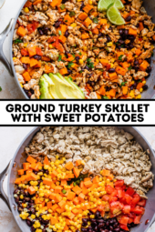 Ground Turkey Skillet with sweet potatoes