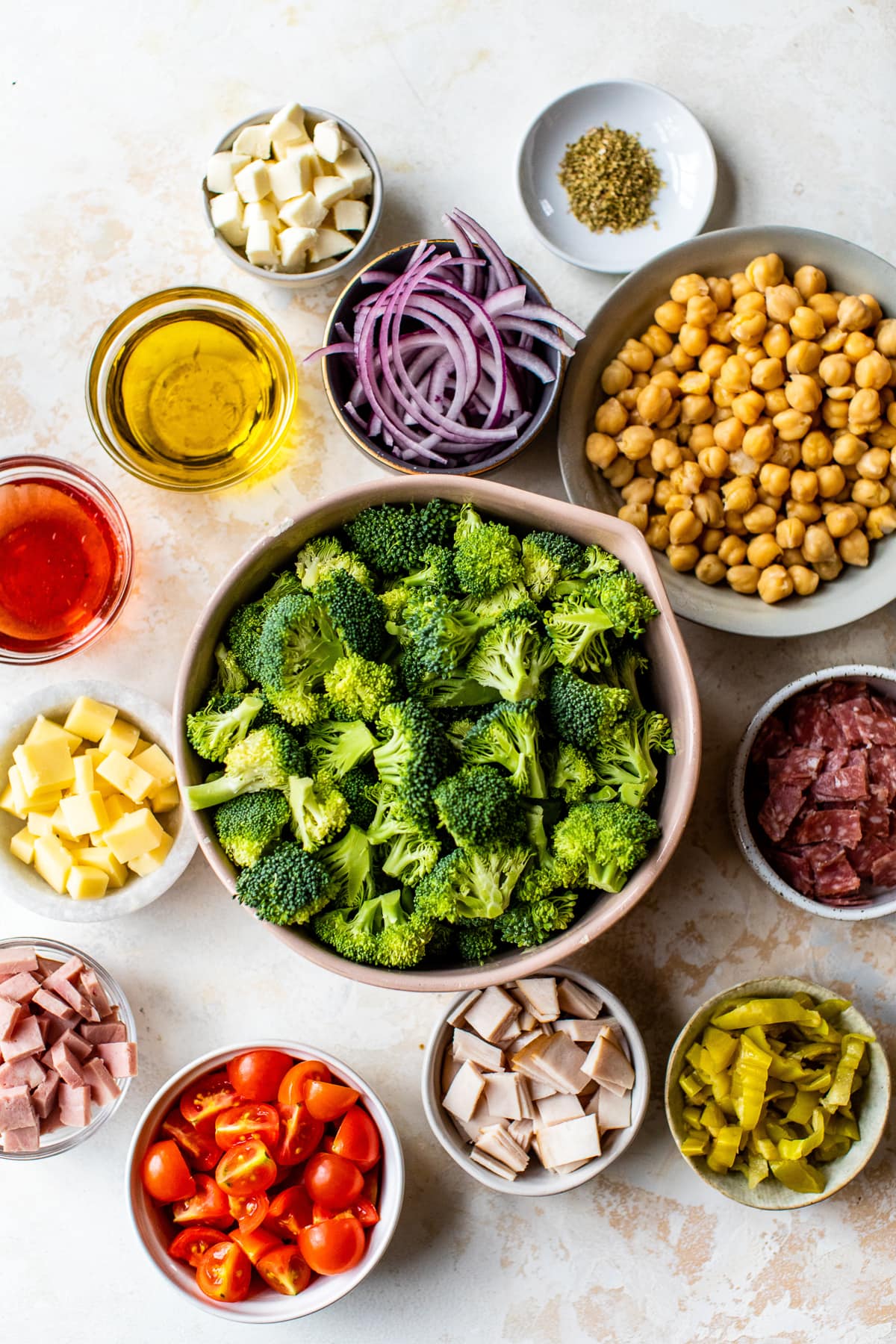 Italian Subway Broccoli Salad ingredients