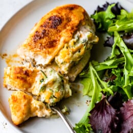 Stuffed Chicken Breast with salad