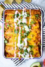 Chicken enchiladas with homemade enchilada sauce