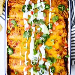 Chicken enchiladas with homemade enchilada sauce