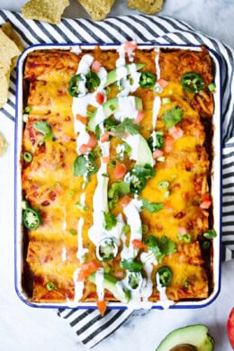 Chicken enchiladas with homemade enchilada sauce