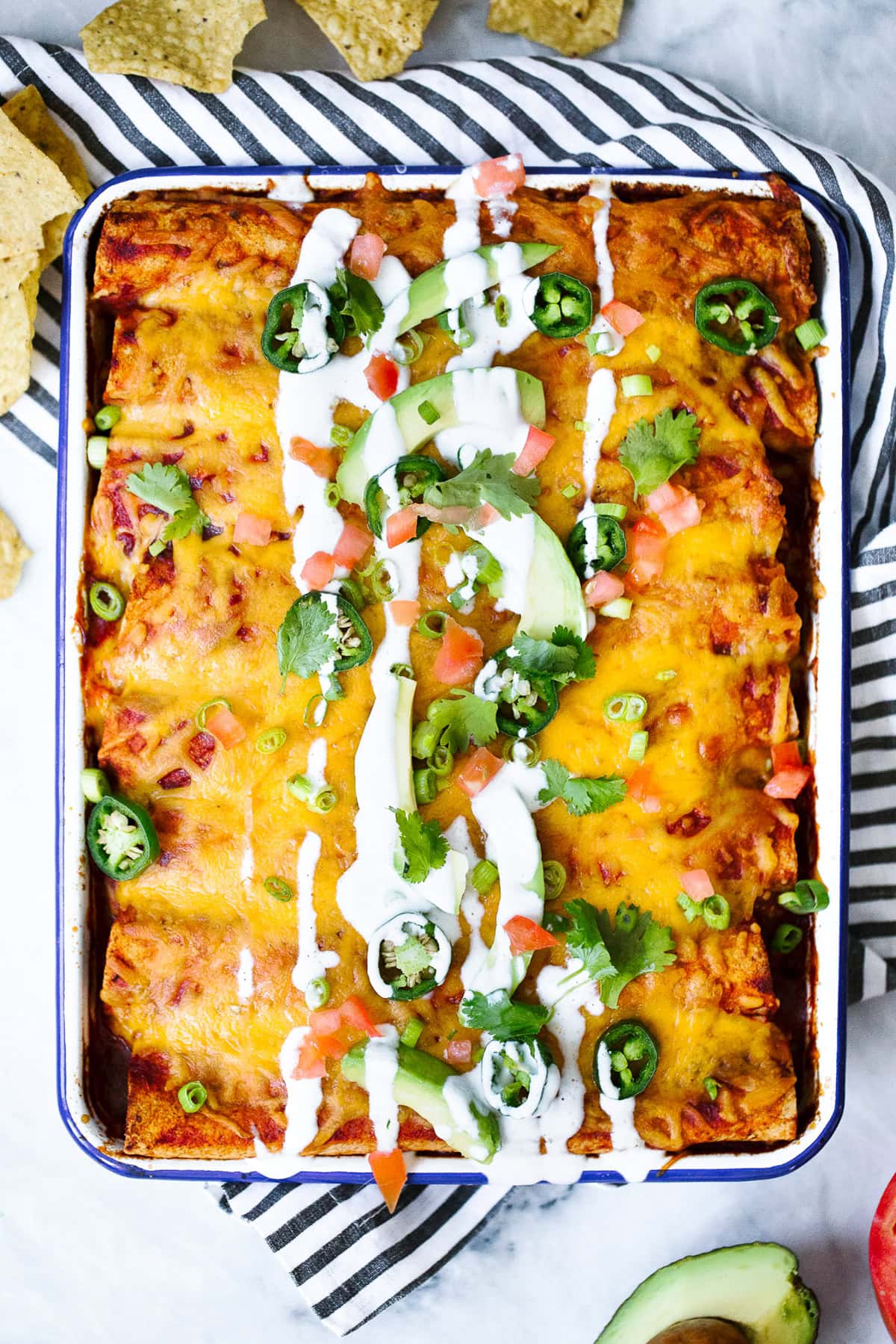 Chicken enchiladas with homemade enchilada sauce