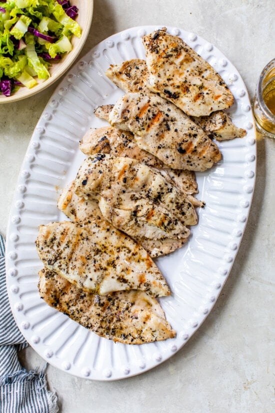 Grilled Chicken Cutlets on a platter