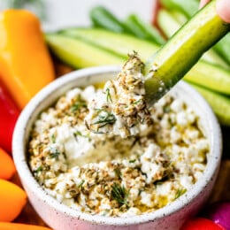 High Protein Cottage Cheese Veggie Dip