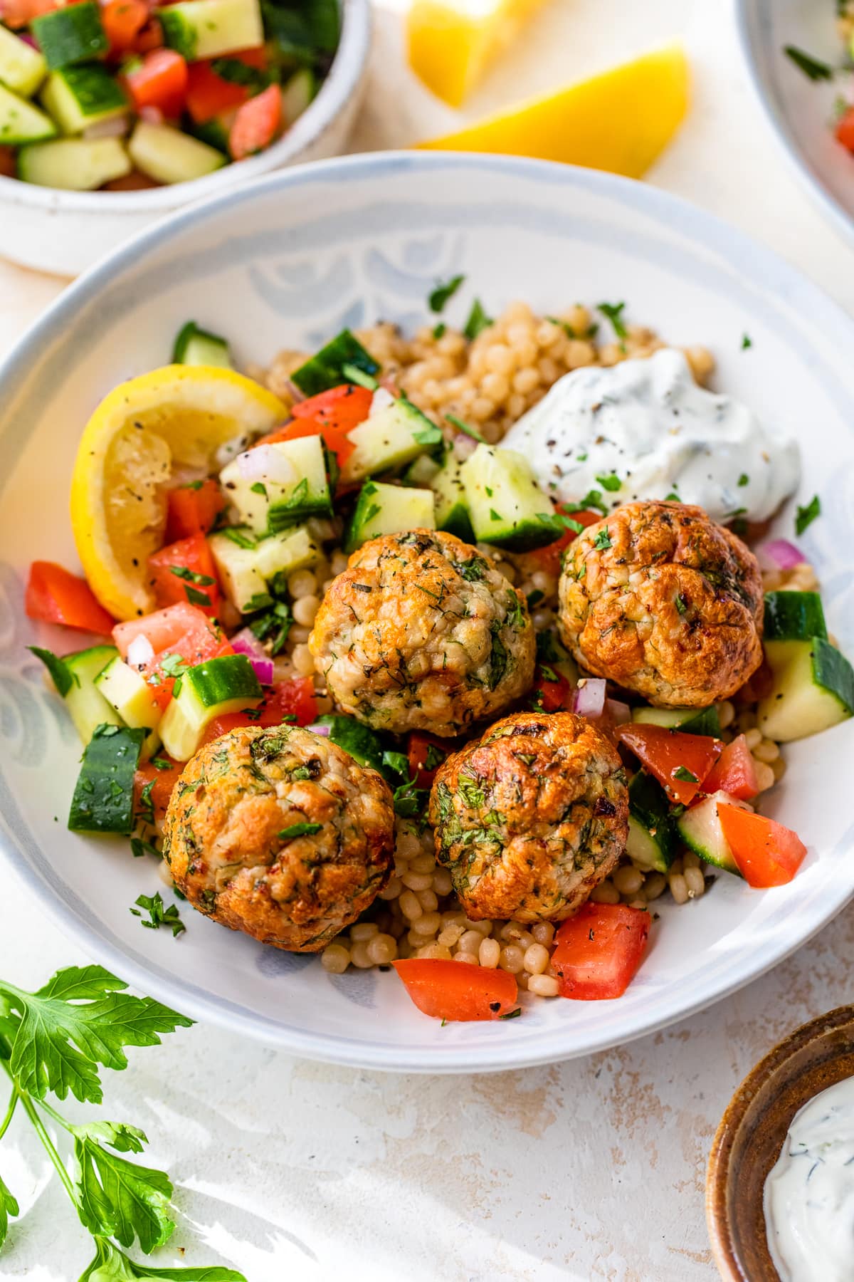 Mediterranean Turkey Meatball Bowl