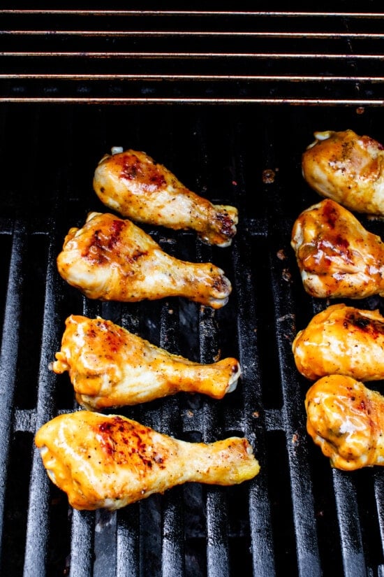 drumsticks on grill