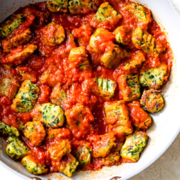 Zucchini Gnocchi with marinara