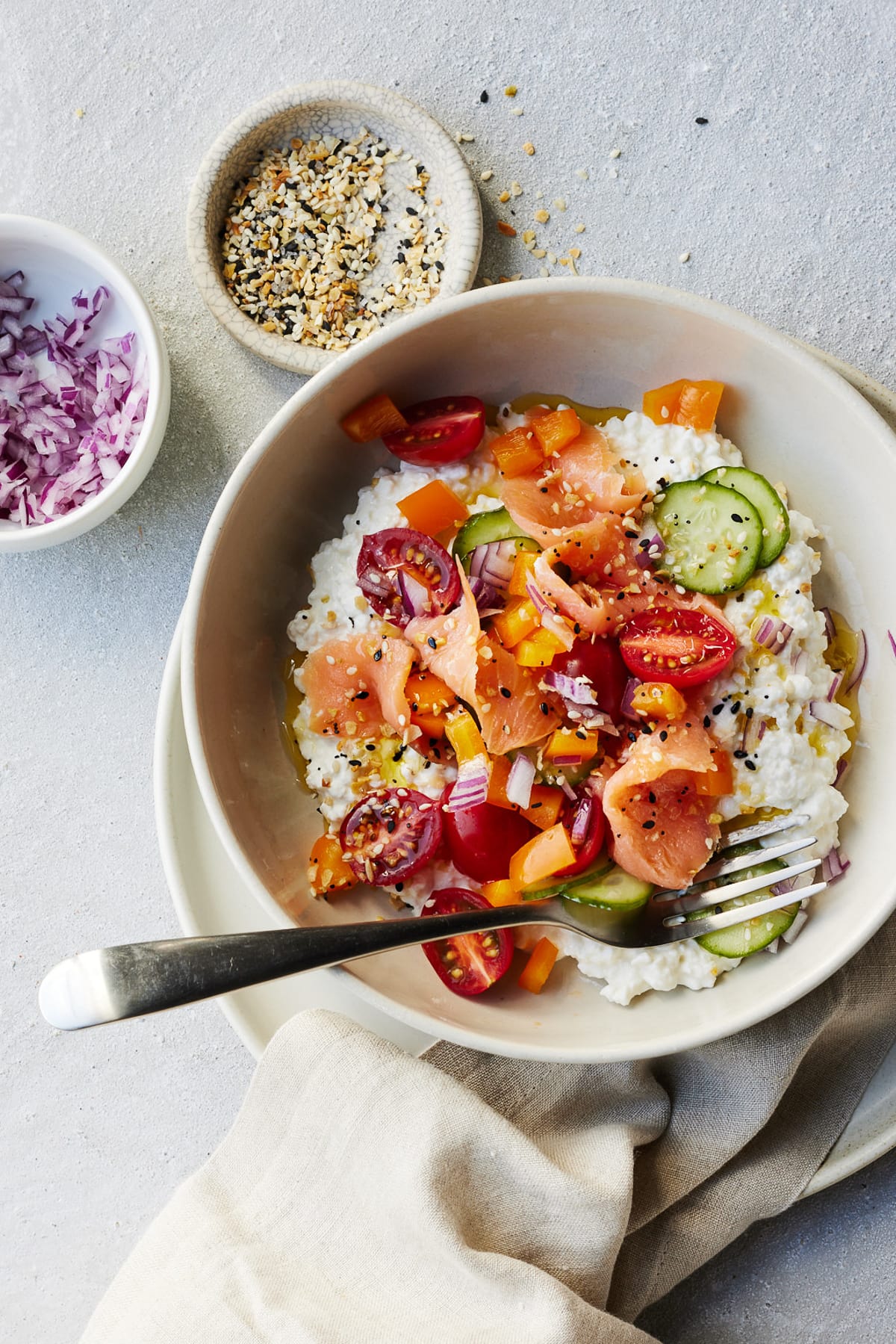 Everything but the Bagel Cottage Cheese and Lox Bowl