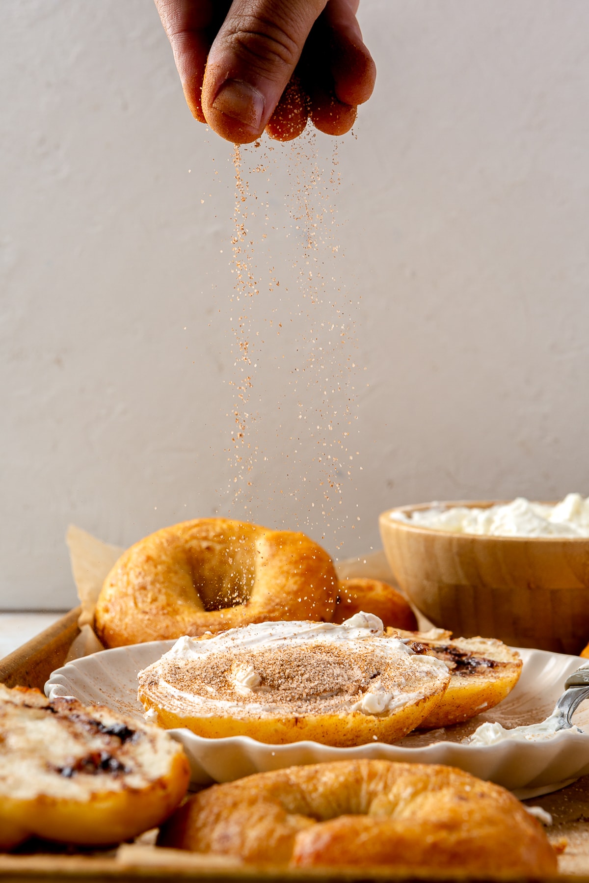 bagels with cinnamon and cream cheese